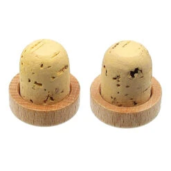 Messi Boutique -Messi Boutique bouchon de cintre route a emboiter vintage bois et liege paire 1