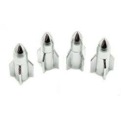 Bouchon De Valve Missile Argent En Aluminium - Par 4 -Messi Boutique bouchon de valve missile argent en aluminium par 4 2