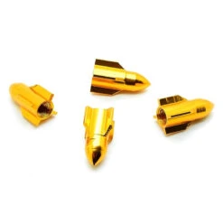 Bouchon De Valve Missile Doré En Aluminium - Par 4 -Messi Boutique bouchon de valve missile dore en aluminium par 4 2