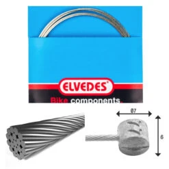 Elvedes Cable De Frein 3 000mm 1x19 Fils Galvanisé Ø1,5mm Tete En T Ø7x6mm