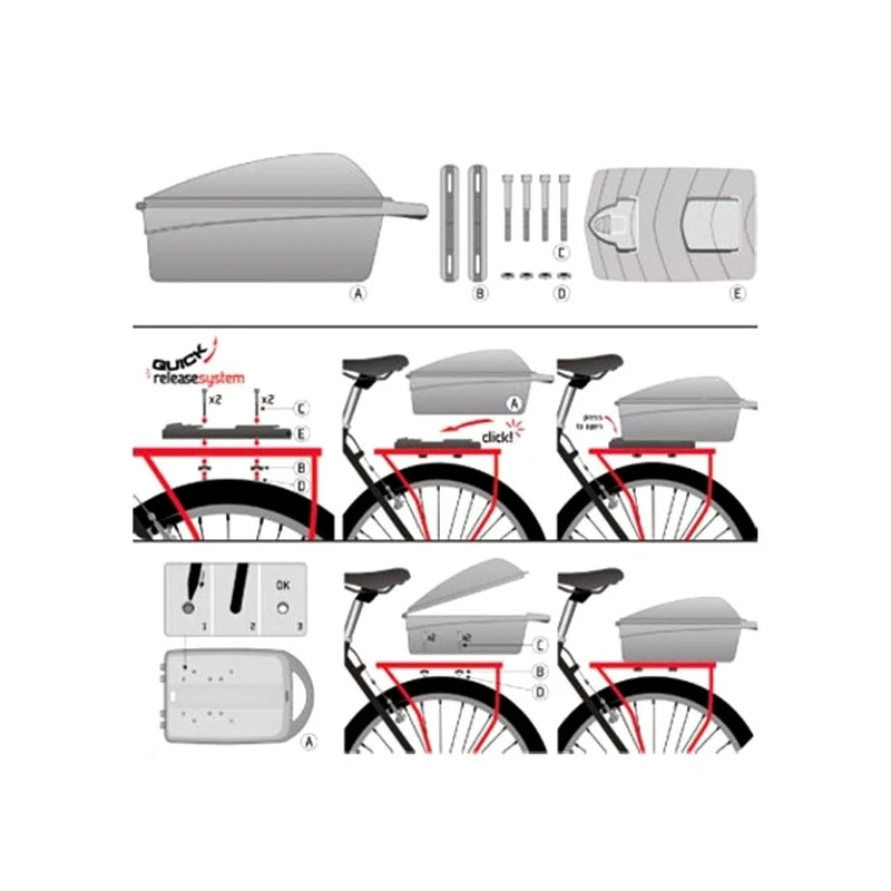 POLISPORT Coffre De Vélo Sur Porte Bagage 4 POLISPORT Coffre De Vélo Sur Porte Bagage – Image 2
