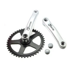 Pédalier 44 Dents Acier, Manivelle Aluminium Plastifié 170 Mm -Messi Boutique pedalier 44 dents acier manivelle aluminium plastifie 170 mm 2