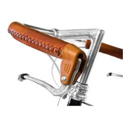 Poignées Vélo En Cuir Marron à Coudre Velo Orange